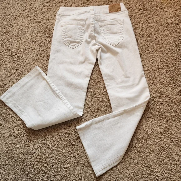 True Religion Jeans Women's 27 White Flare Cotton Stretch Boot Cut Made USA - Picture 14 of 14